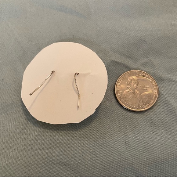 Elegant Silver Colored and Yellow Stone Earrings - Picture 4 of 4